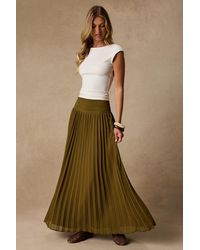 Lulus - Liada Pleated High-Waisted Maxi Skirt - Lyst