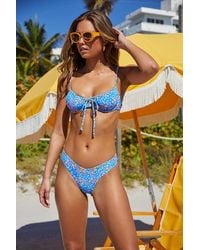 Kulani Kinis - Bombshell Beach Floral V-Front High-Cut Bikini Bottoms - Lyst