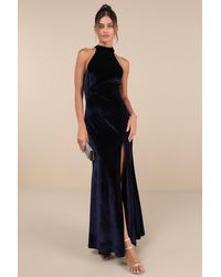 Lulus - Fabulous Always Velvet Backless Mermaid Maxi Dress - Lyst