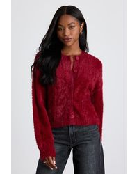 Lulus - Ashby Braided Eyelash Knit Cardigan Sweater - Lyst