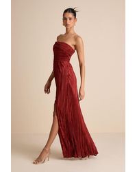 Lulus - Poised Performance Plisse One-Shoulder Maxi Dress - Lyst