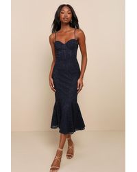 Lulus - Found Your Love Lace Sleeveless Trumpet Midi Dress - Lyst