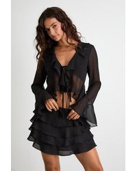 Lulus - Kaisley Tiered Ruffled High-Rise Mini Skirt - Lyst