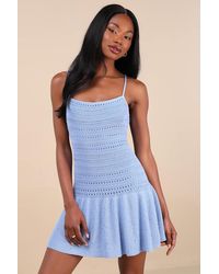 Lulus - Palm Springs Sweetie Sweater Knit Sleeveless Mini Dress - Lyst