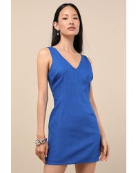 Lulus - Packing For Positano Linen Sleeveless Mini Dress - Lyst