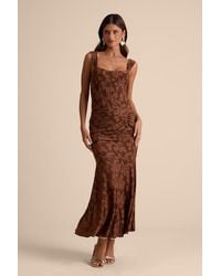 Lulus - Celeste Floral Burnout Bustier Maxi Dress - Lyst