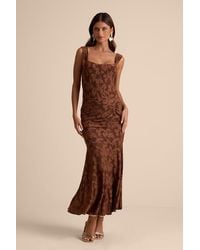 Lulus - Celeste Floral Burnout Bustier Maxi Dress - Lyst