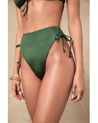Lulus - Keola Shiny High-Waisted Bikini Bottoms - Lyst