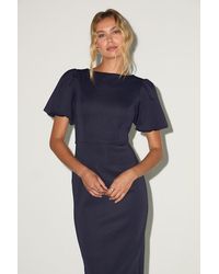 Lulus - Simply Beloved Puff Sleeve Bodycon Midi Dress - Lyst
