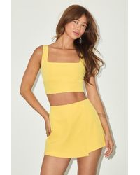 Lulus - Exceptionally Styled Lace-Up Two-Piece Skort Romper - Lyst