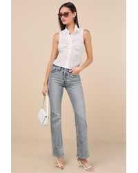 Levi's - Wedgie Bootcut Light Wash High-Rise Distressed Denim Jeans - Lyst