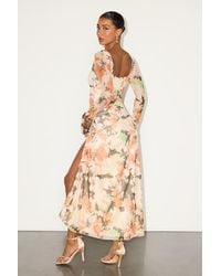 Lulus - Catlin Floral Mesh Long Sleeve Maxi Dress - Lyst