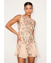 Lulus - Pailey Sequin Boat Neck Mini Dress - Lyst