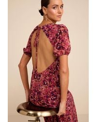 Lulus - Gianni Rusty Rose Multi Floral Backless Maxi Dress - Lyst