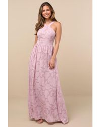 Lulus - Love And Beyond Burnout Floral Maxi Dress - Lyst