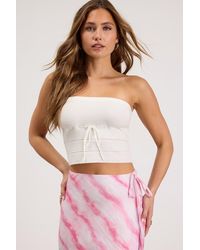 Rhythm - Maggie Knit Strapless Crop Top - Lyst