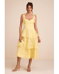 Lulus - Glamorous Sweetie Burnout Tie-Strap Bustier Midi Dress - Lyst