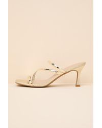 Lulus - Vian Metallic Strappy High Heel Slide Sandals - Lyst