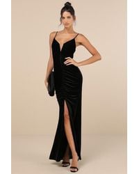 Lulus - Stunning Invitation Velvet Ruched Sleeveless Maxi Dress - Lyst