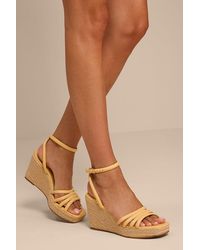 Matisse - Sunnie Butter Raffia Wedge Sandals - Lyst