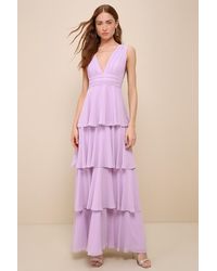 Lulus - Amazing Evening Tiered Maxi Dress - Lyst