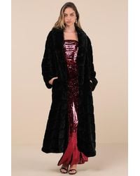 Lulus - Fantastically Cozy Quilted Faux Fur Long Coat - Lyst