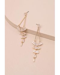 Lulus - Chamberline Rhinestone Drop Earrings - Lyst