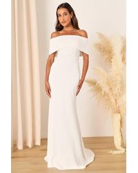 Lulus - Exceptional Romance Off-The-Shoulder Mermaid Maxi Dress - Lyst
