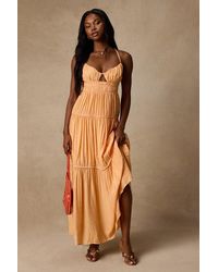 Lulus - Devaney Light Tie-Back Maxi Dress - Lyst
