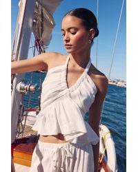 Lulus - Kadri Peplum Halter Top - Lyst
