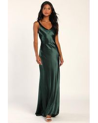 Lulus - Perfectly Classy Satin Strappy Maxi Dress - Lyst