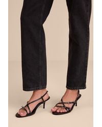 Lulus - Sara Strappy Slingback High Heel Sandals - Lyst
