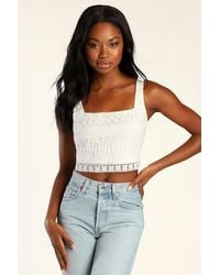Lulus - Romance Forever Crochet Lace Crop Top - Lyst