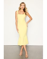 Lulus - Moment Maker Square Neck Trumpet Midi Dress - Lyst