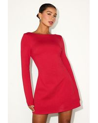 Lulus - Aldith Ponte Knit Long Sleeve Mini Dress - Lyst