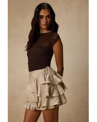 Lulus - Lois Lurex Ruffled Mini Skirt - Lyst