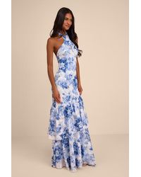 Lulus - Eloria And Floral Halter Maxi Dress - Lyst