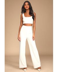 Lulus - Only Tonight Two-Piece Wide-Leg Jumpsuit - Lyst