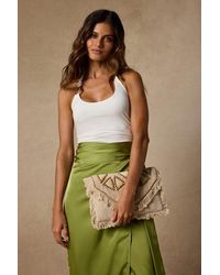 Lulus - Haisley Cream Woven Beaded Clutch - Lyst