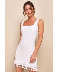 Lulus - Feel The Sunshine Tassel Mini Dress - Lyst