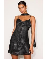 Lulus - Aydah Floral Burnout Slip Mini Dress And Scarf Set - Lyst