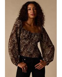 Lulus - Yara Multi Paisley Long Sleeve Top - Lyst