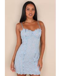 Lulus - Enchanting Silhouette Lace Bustier Mini Dress - Lyst
