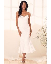 Lulus - Found Your Love Lace Sleeveless Trumpet Midi Dress - Lyst