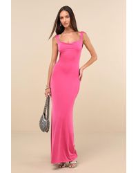 Lulus - Inspiring Glamour Backless Column Maxi Dress - Lyst