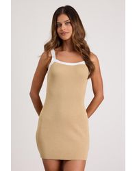 Lulus - Effortless Influence Ribbed Color Block Mini Sweater Dress - Lyst