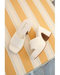 Lulus - Drexel Platform Slide Sandals - Lyst