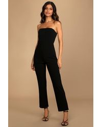 Lulus - Special Evening Strapless Cutout Straight Leg Jumpsuit - Lyst