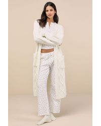 Frankie's Bikinis - Cabin Floral Waffle Knit Pants - Lyst