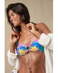 Lulus - Borneo Multi Floral O-Ring Bikini Top - Lyst